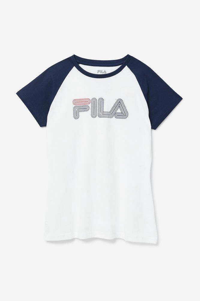 Fila T Skjorte Dame Hvite Baseball 043758-SCA